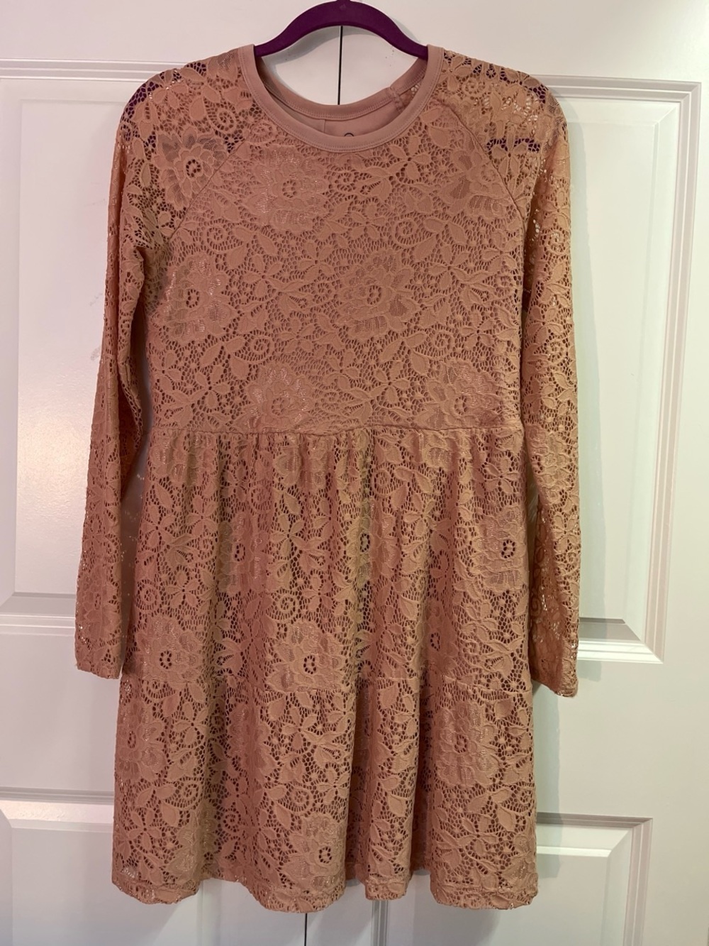art class Lace Long-Sleeve Dress in Dusty Rose